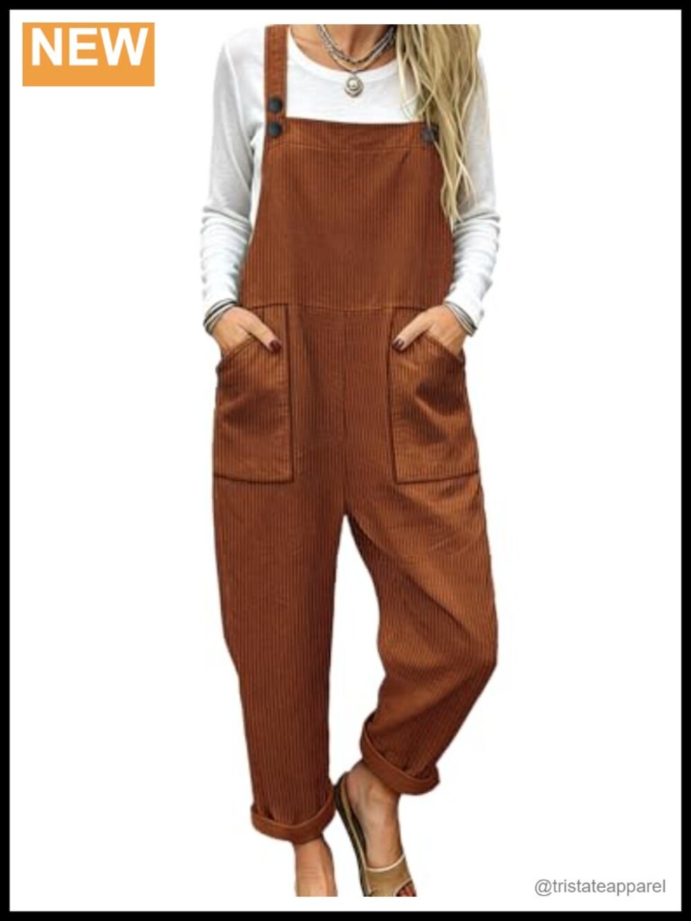 YESNO Corduroy Bib Overalls Women Loose Fit Casual Pinstripe Jumpsuit